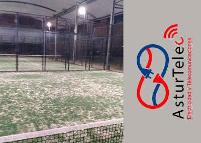 Iluminación de pista de padel en Chas Asturias